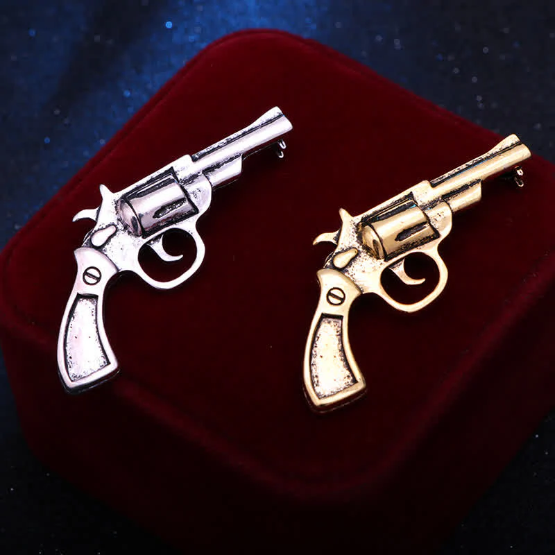 Men's Mini Vintage Domineering Pistol-Shape Brooch - Image 2