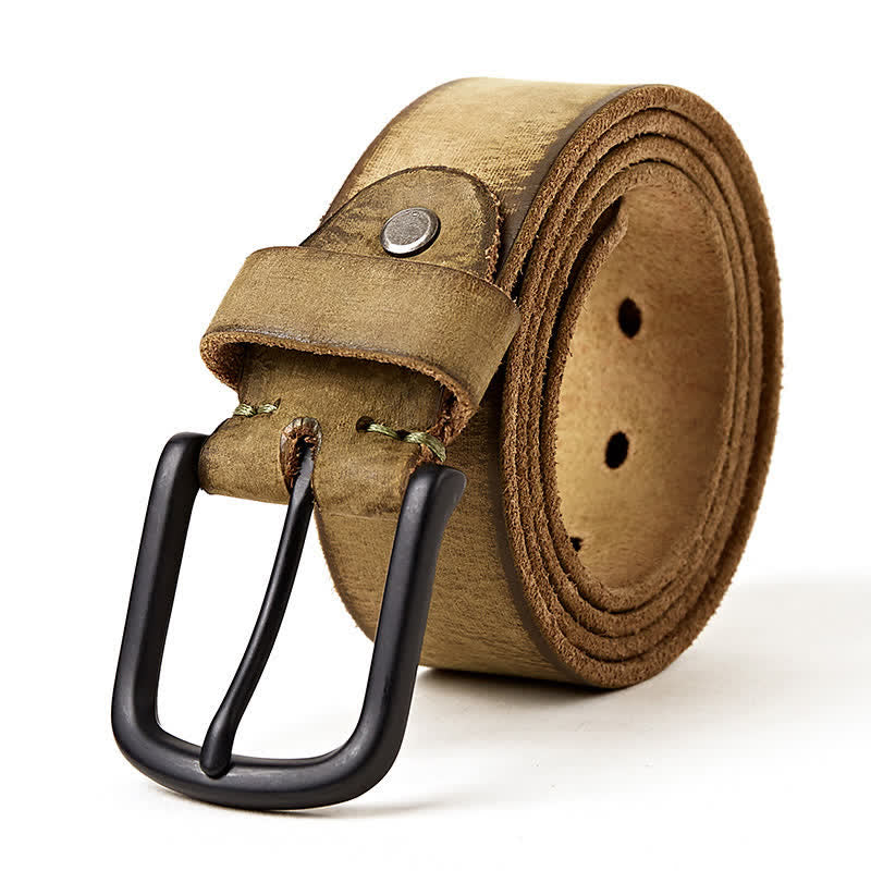 Men's Minimalist Style Dull Polish Leather Belt - Image 13