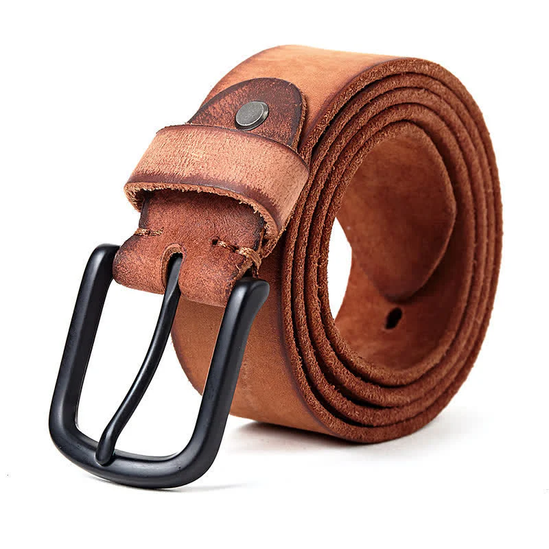 Men's Minimalist Style Dull Polish Leather Belt - Image 2