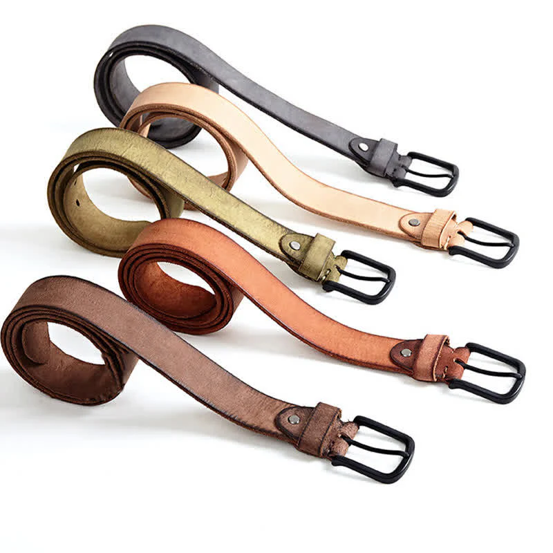 Men's Minimalist Style Dull Polish Leather Belt - Image 5