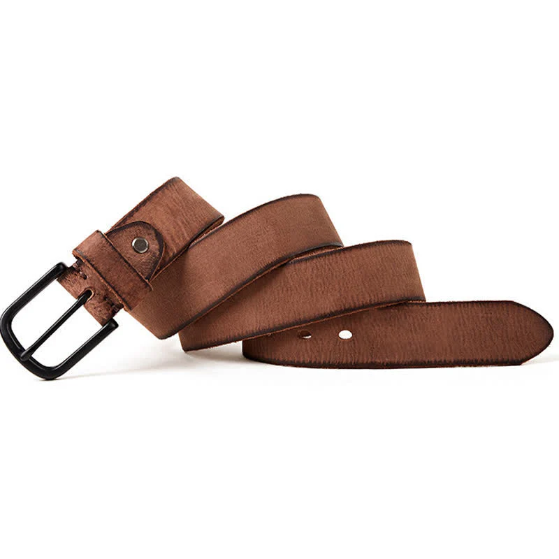 Men's Minimalist Style Dull Polish Leather Belt - Image 8