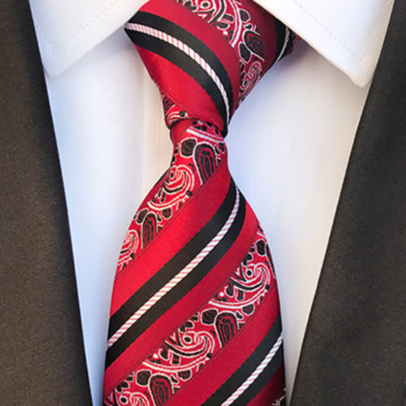 Men's Mix Paisley Striped Necktie - Image 2