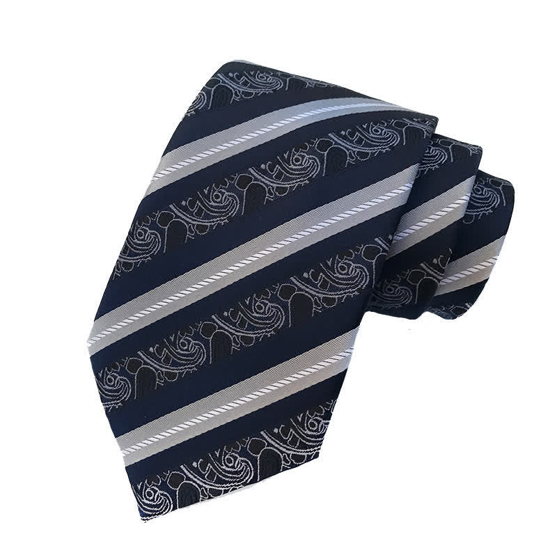 Men's Mix Paisley Striped Necktie - Image 3