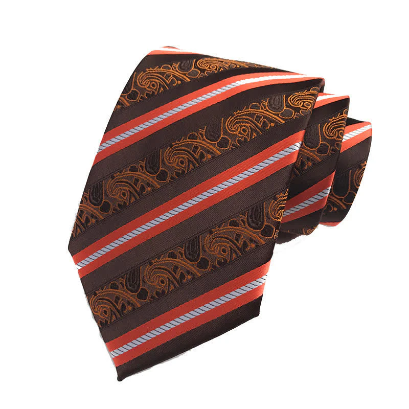 Men's Mix Paisley Striped Necktie - Image 6