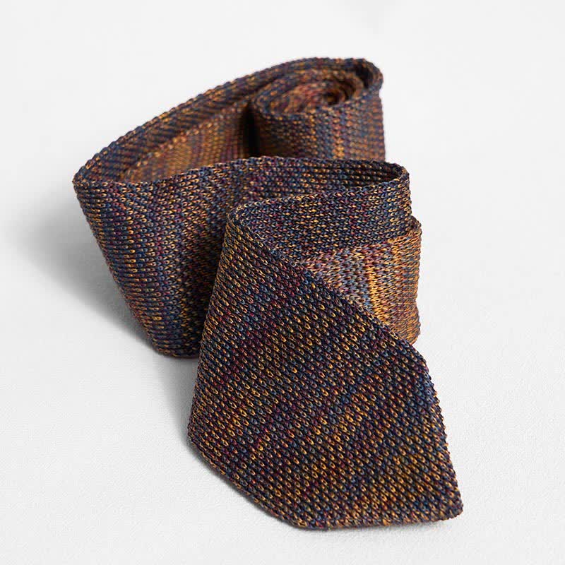Men's Mixed Color Striped Knitted Necktie - Image 10