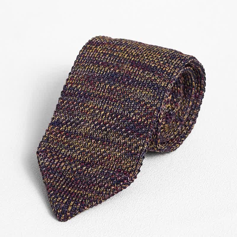 Men's Mixed Color Striped Knitted Necktie - Image 13