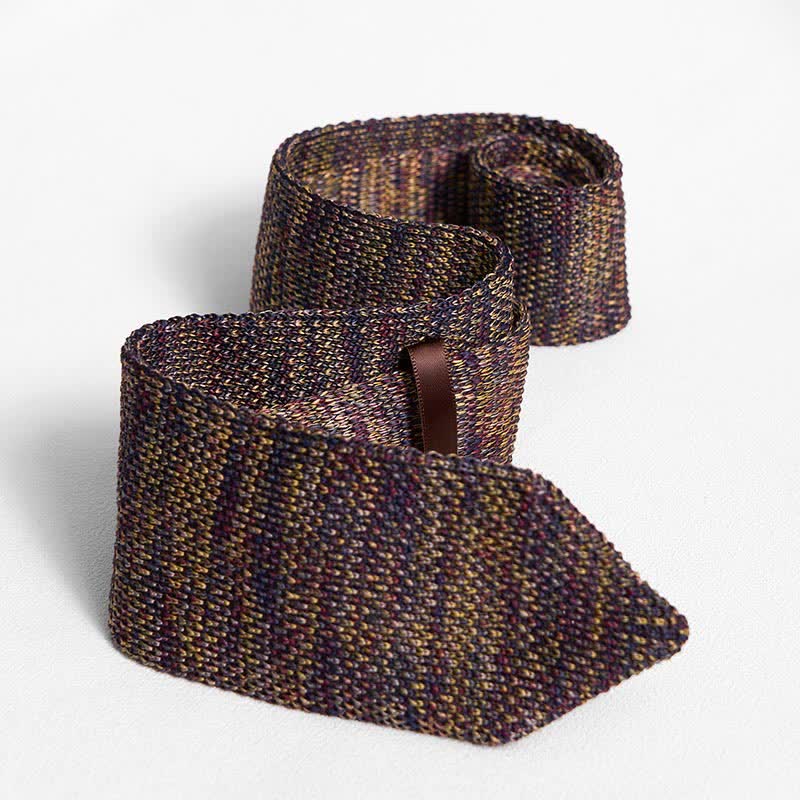 Men's Mixed Color Striped Knitted Necktie - Image 14