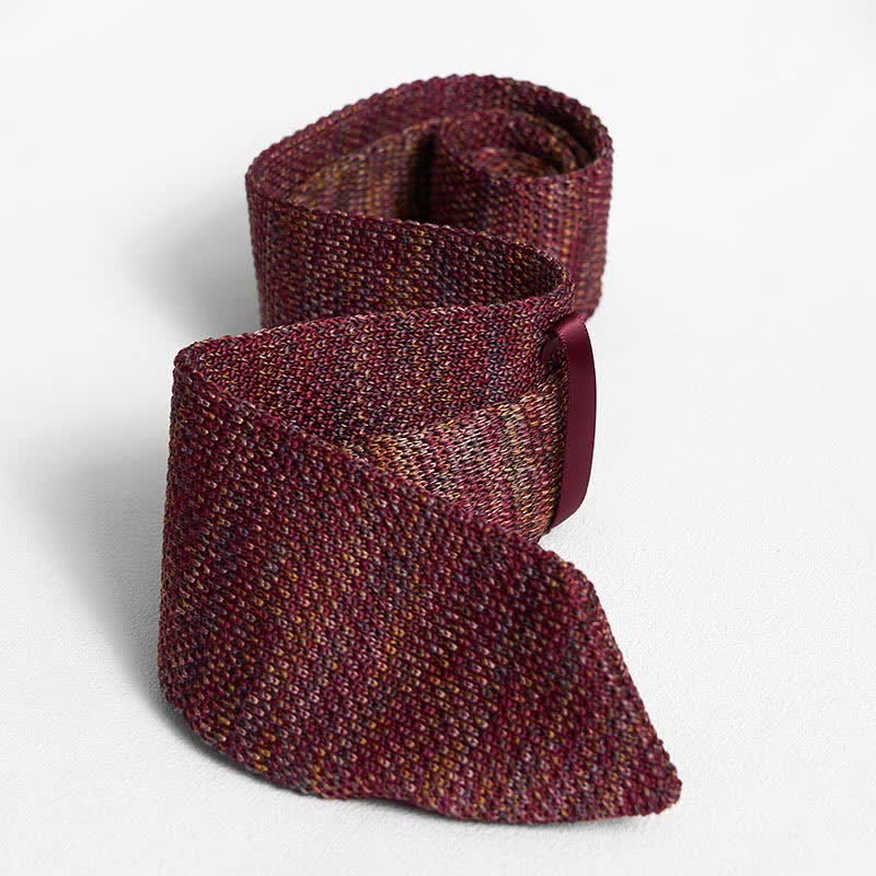 Men's Mixed Color Striped Knitted Necktie - Image 6