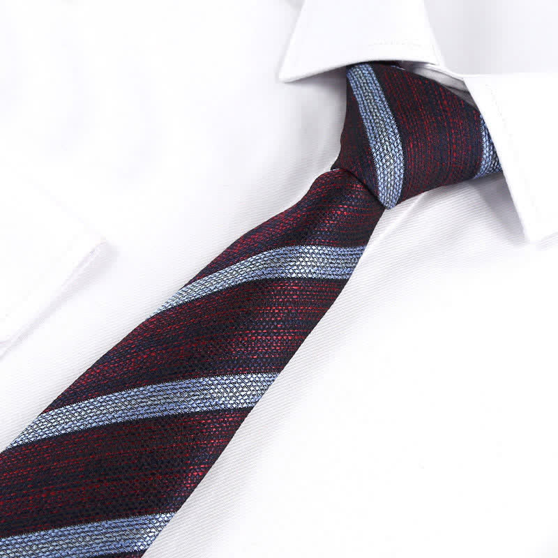 Men's Modern Textured Striped Necktie - Image 10
