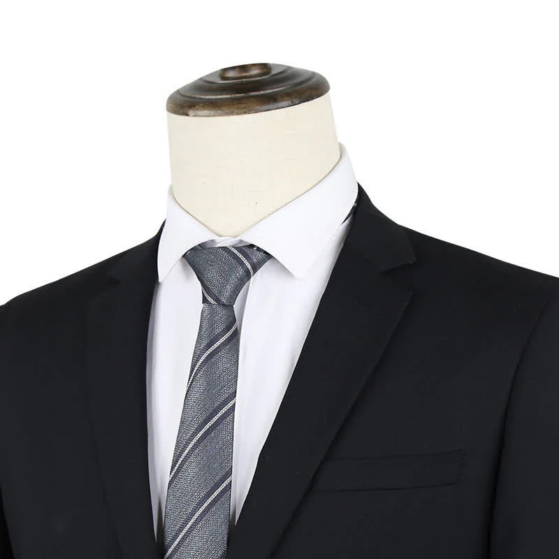 Men's Modern Textured Striped Necktie - Image 2