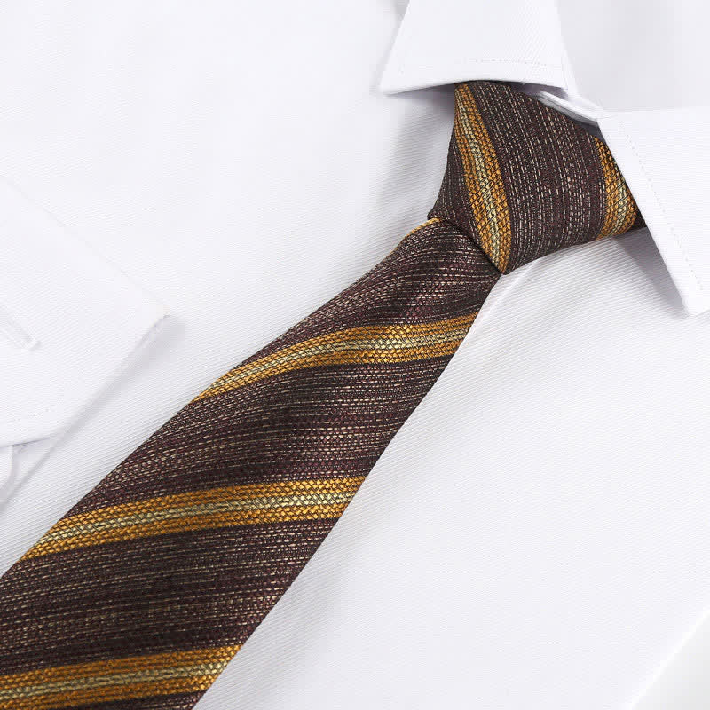 Men's Modern Textured Striped Necktie - Image 7