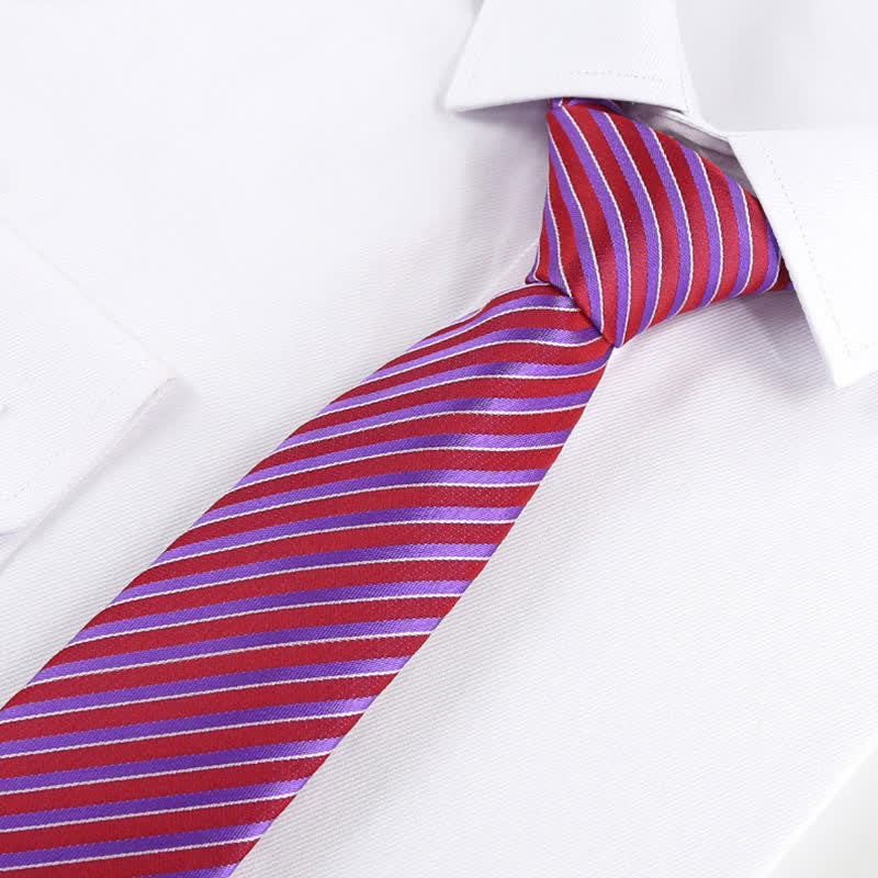 Men's Modern Textured Striped Necktie - Image 8