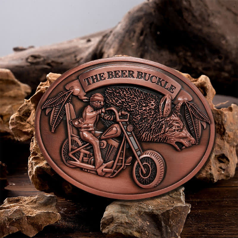 Men's DIY Motorcycle Creative Beer Holder Buckle Leather Belt - Image 7