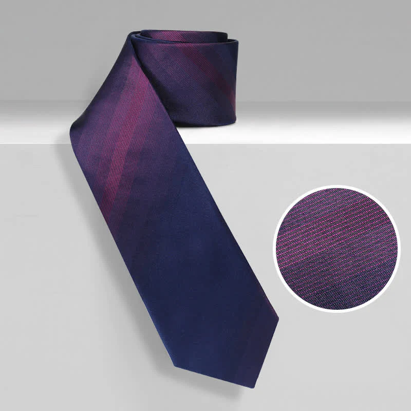 Men's Mulberry Silk Gradient Purple Necktie - Image 3