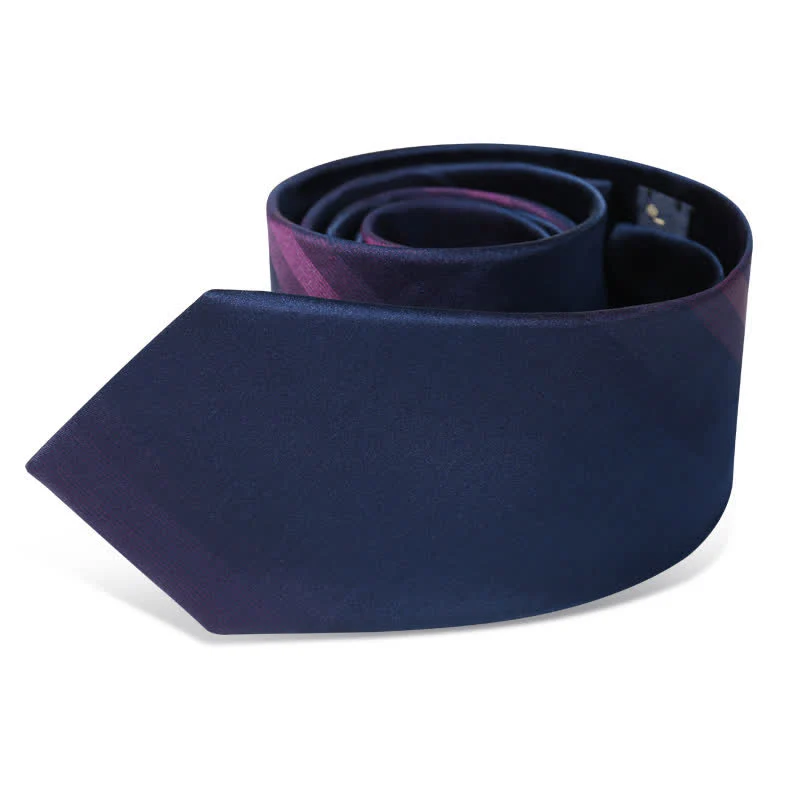 Men's Mulberry Silk Gradient Purple Necktie - Image 4