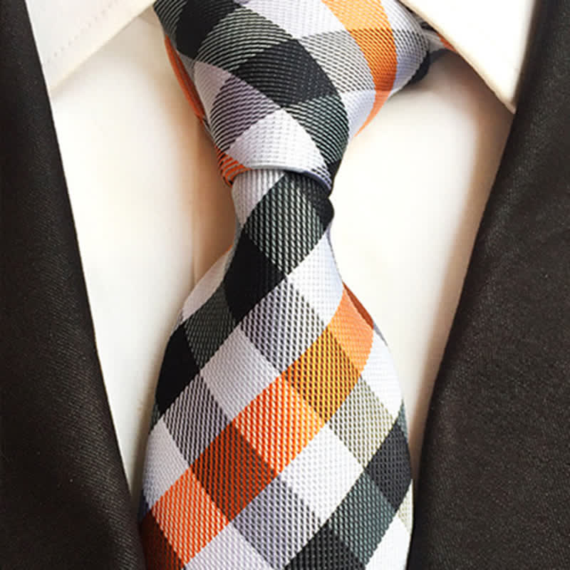 Men's Multi-colored Checked Formal Necktie - Image 11