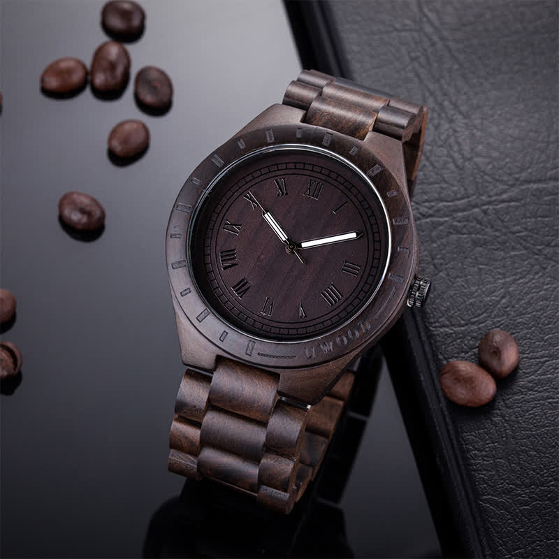 Men's Natural Walnut Zebra Wood Quartz Wooden Watch - Image 5
