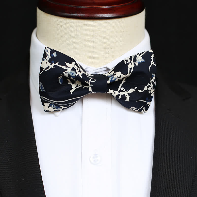 Men's Navy Blue & White Graffiti Bow Tie - Image 2