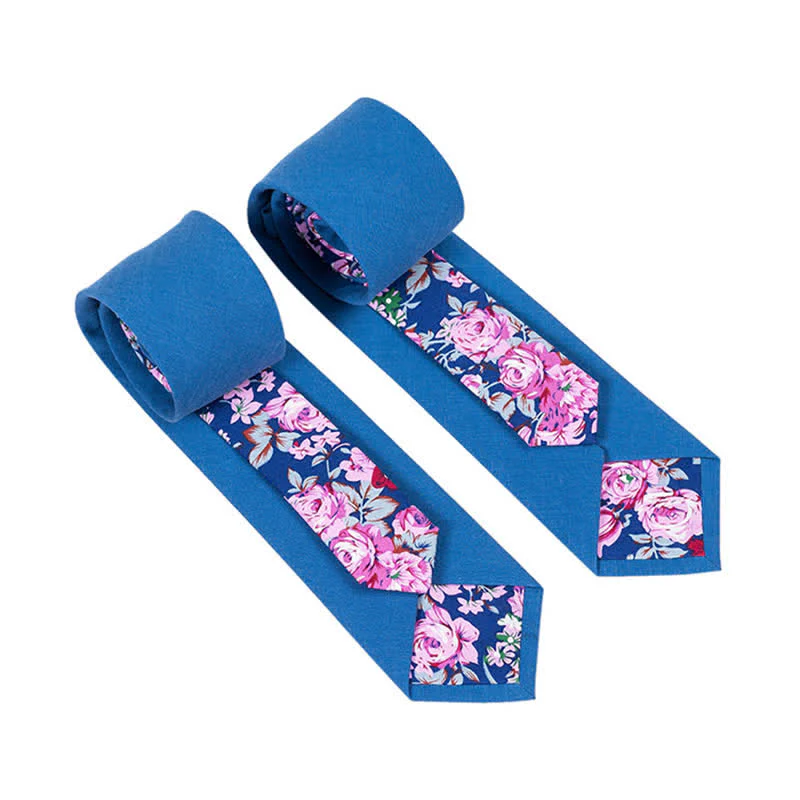Men's Novel Plaid Floral Patchwork Necktie - Image 10