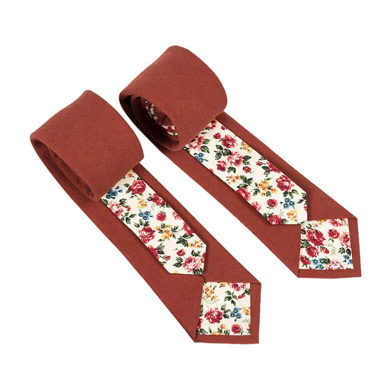 Men's Novel Plaid Floral Patchwork Necktie - Image 11