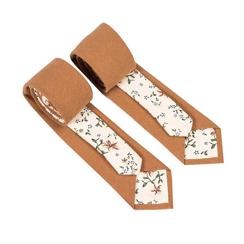 Men's Novel Plaid Floral Patchwork Necktie - Image 13
