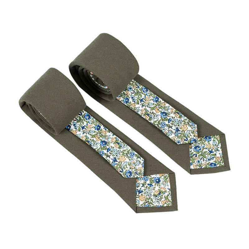Men's Novel Plaid Floral Patchwork Necktie - Image 16
