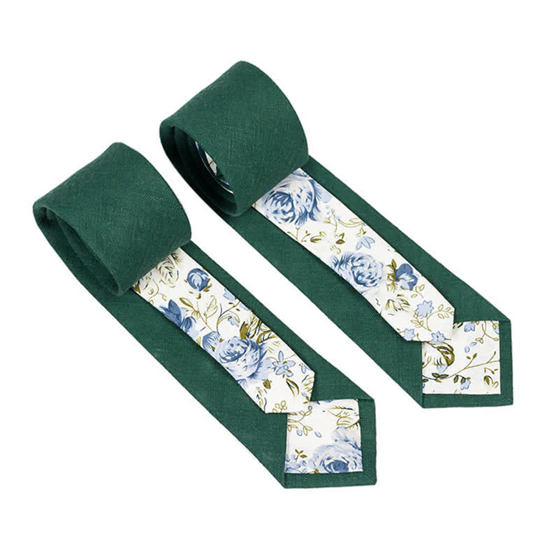 Men's Novel Plaid Floral Patchwork Necktie - Image 22