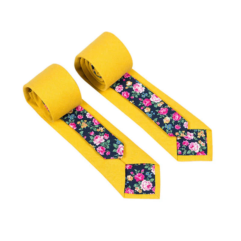 Men's Novel Plaid Floral Patchwork Necktie - Image 23