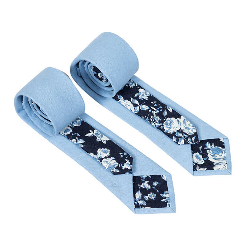 Men's Novel Plaid Floral Patchwork Necktie - Image 24