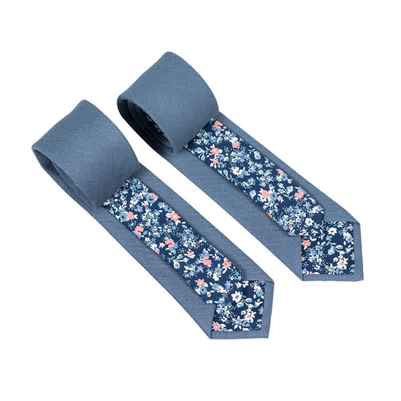 Men's Novel Plaid Floral Patchwork Necktie - Image 25