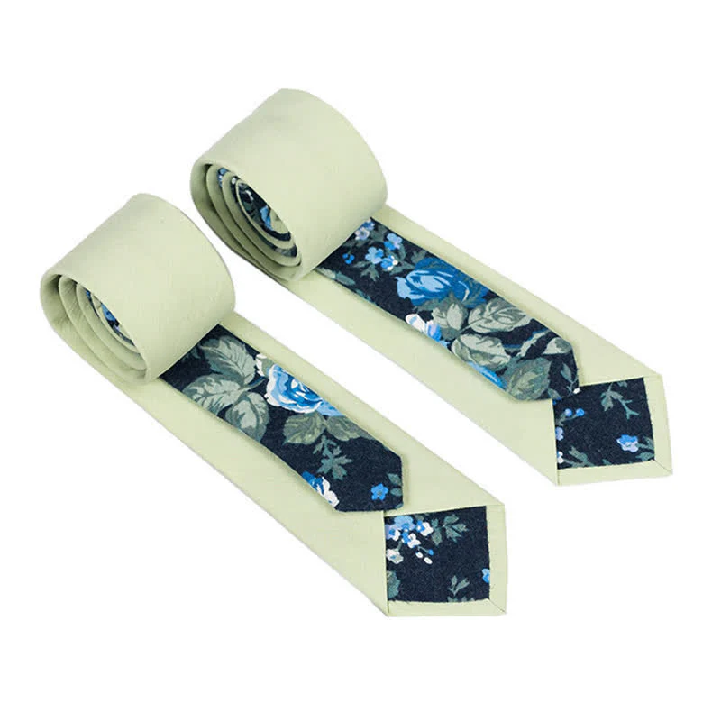 Men's Novel Plaid Floral Patchwork Necktie - Image 27