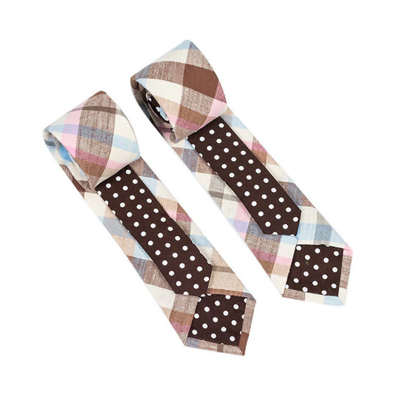 Men's Novel Plaid Floral Patchwork Necktie - Image 28