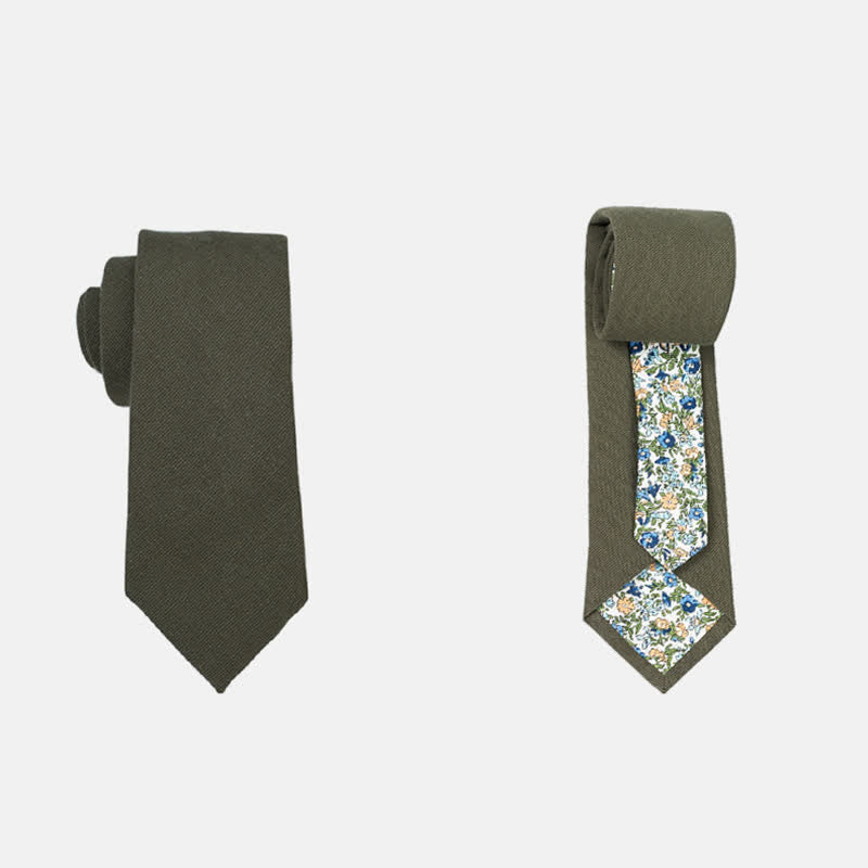 Men's Novel Plaid Floral Patchwork Necktie - Image 3
