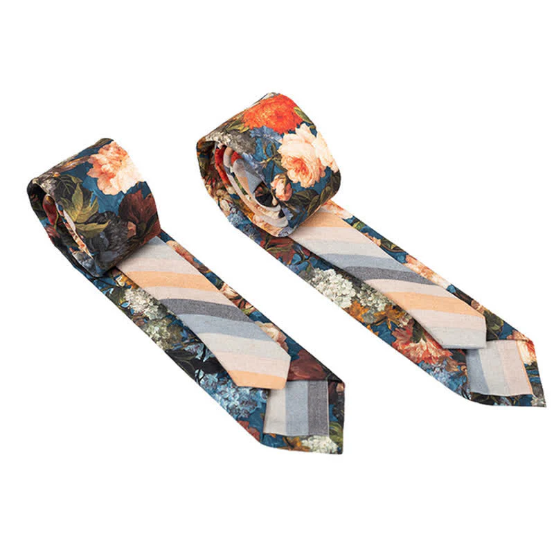 Men's Novel Plaid Floral Patchwork Necktie - Image 39