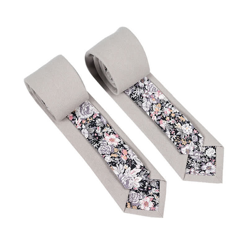 Men's Novel Plaid Floral Patchwork Necktie - Image 7