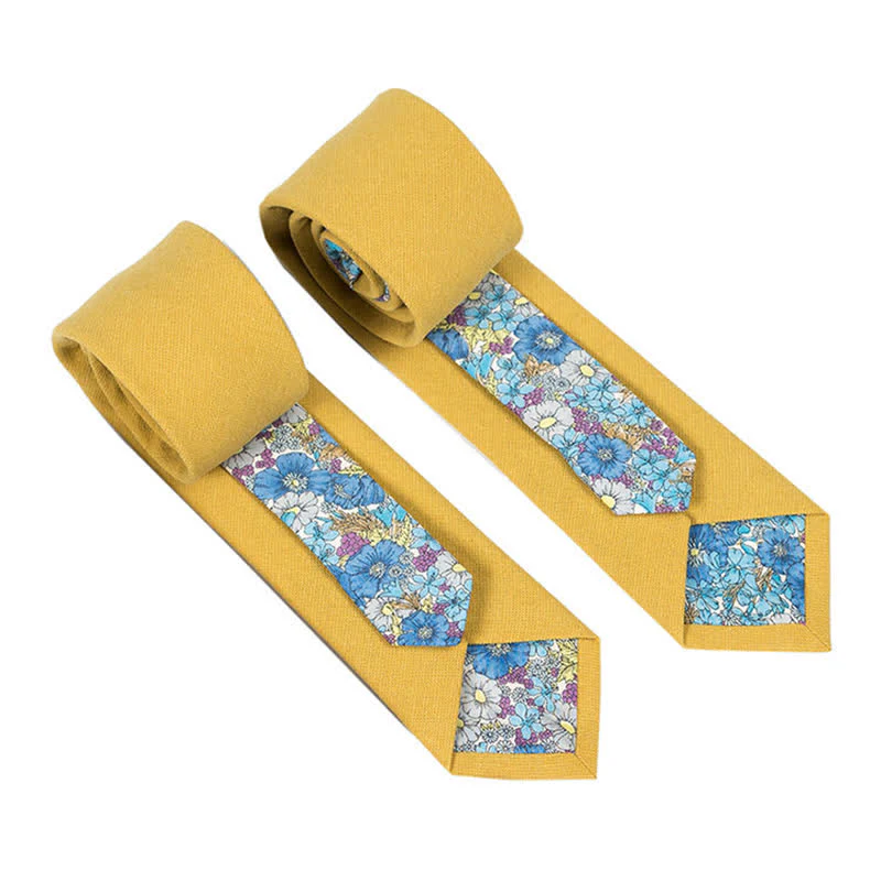 Men's Novel Plaid Floral Patchwork Necktie - Image 9