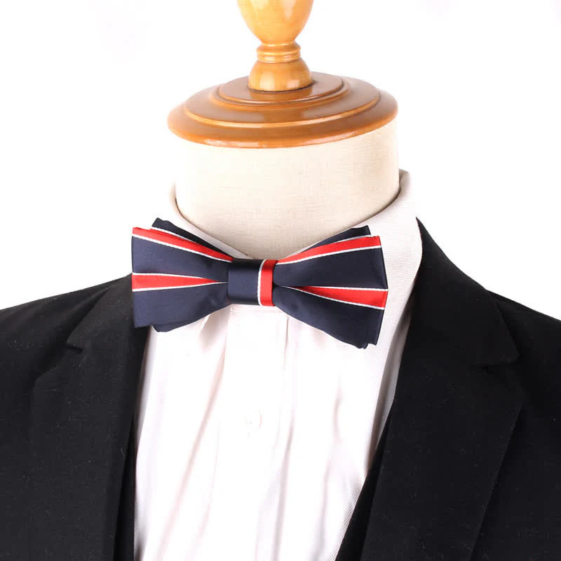 Men's Novel Stylish Colorful Striped Bow Tie - Image 2
