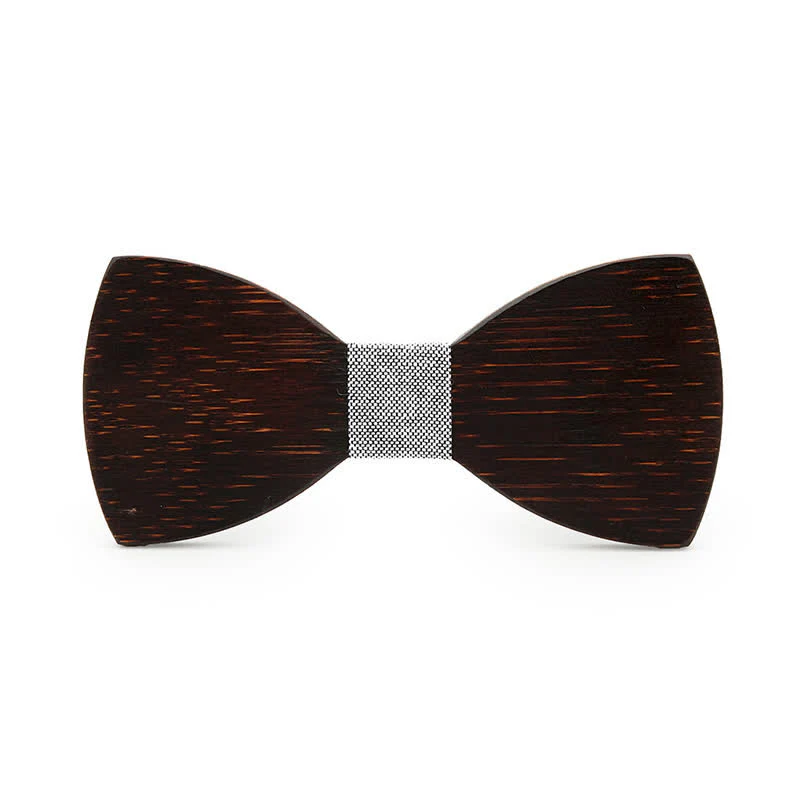 Men's Novelty Black Wooden Bow Tie - Image 3