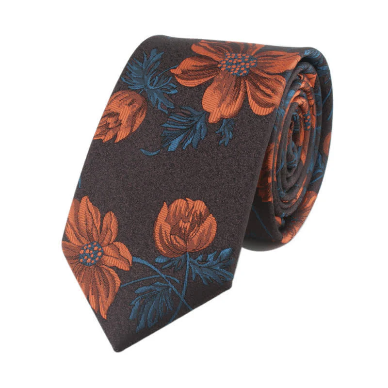 Men's Novelty Flower with Stem Necktie - Image 4