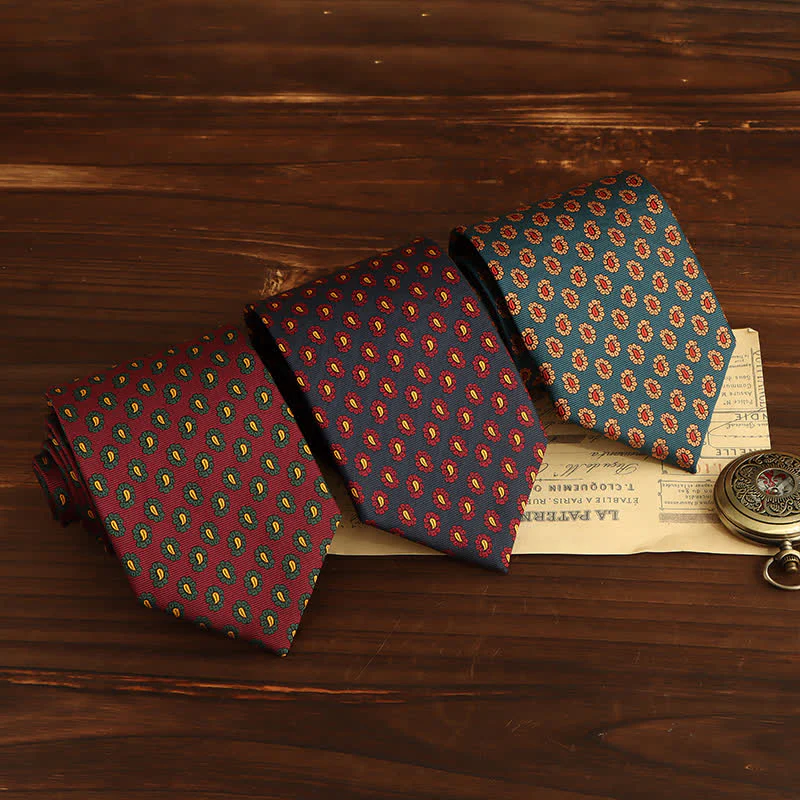 Men's Novelty Micro Paisley Floral Necktie - Image 2