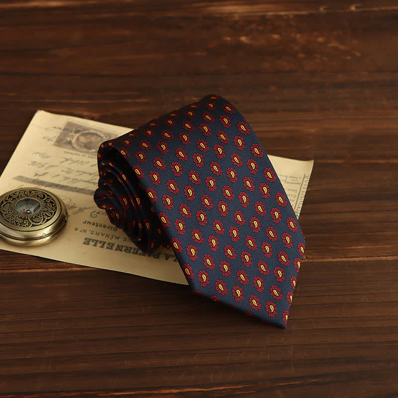 Men's Novelty Micro Paisley Floral Necktie - Image 3