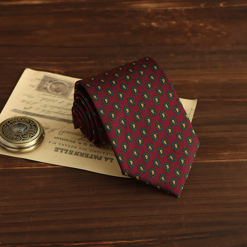 Men's Novelty Micro Paisley Floral Necktie - Image 5