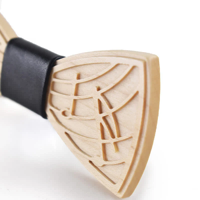 Men's Novelty Music Engraving Wooden Bow Tie - Image 5