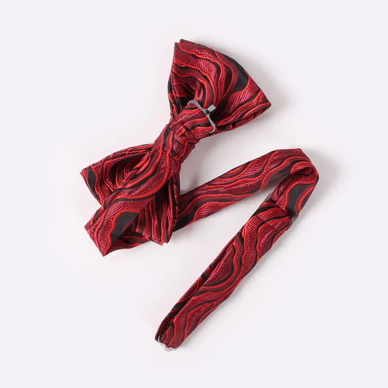 Men's Ocean Wave Printed Double Layered Bow Tie - Image 2