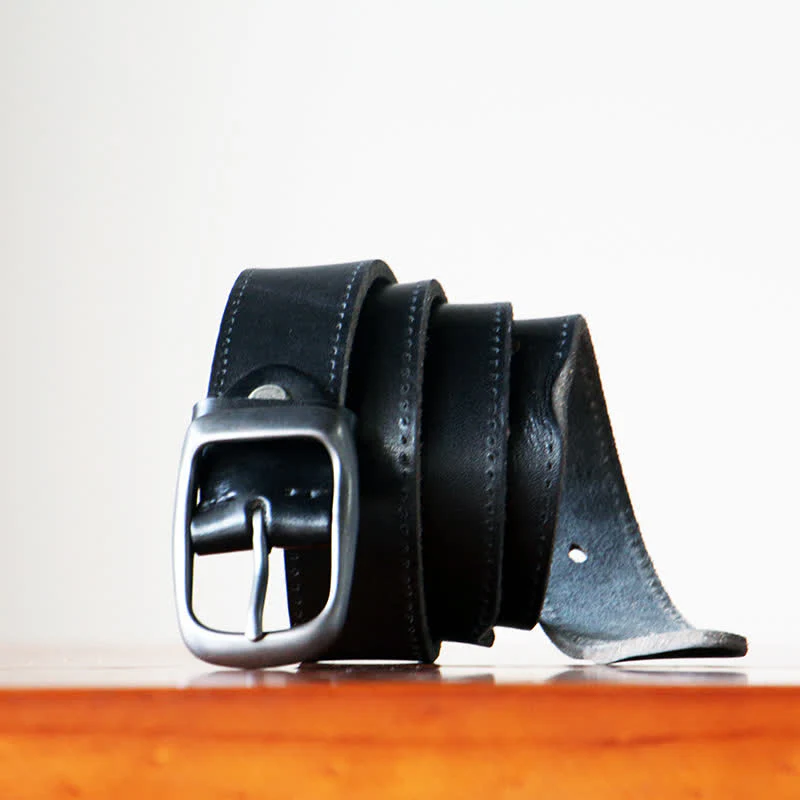 Men's Retro Handmade Trousers Leather Belt - Image 8
