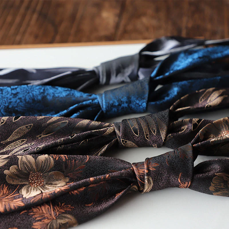 Men's Ornate Patterned Silk-Like Fabric Neckties - Image 2