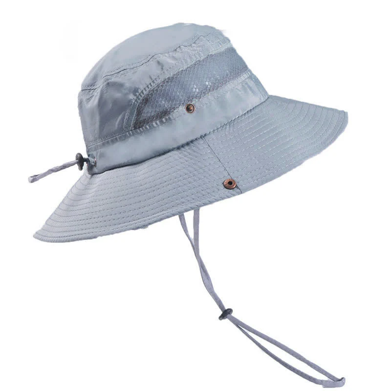 Men's Outdoor Breathable Mesh Large Brim Bucket Hat - Image 3