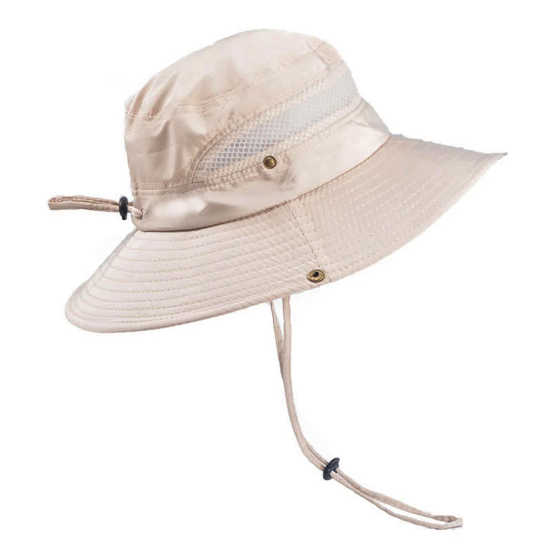 Men's Outdoor Breathable Mesh Large Brim Bucket Hat - Image 5