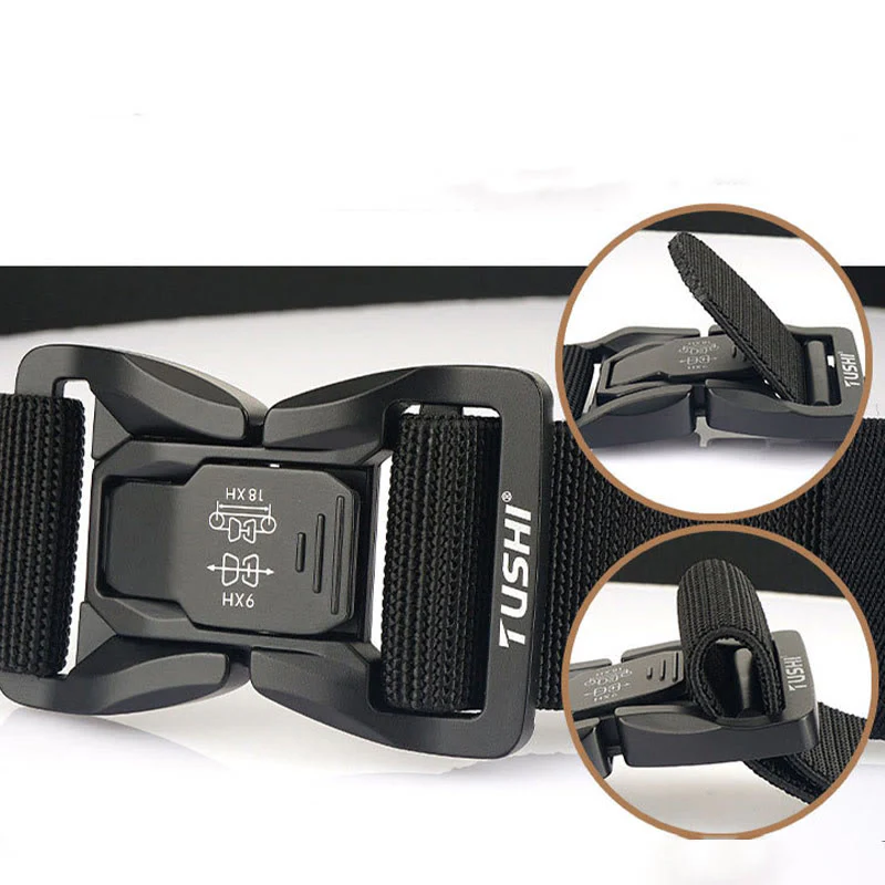 Men's Outdoor Tactical Belt Elastic Quick Release Waistband - Image 5