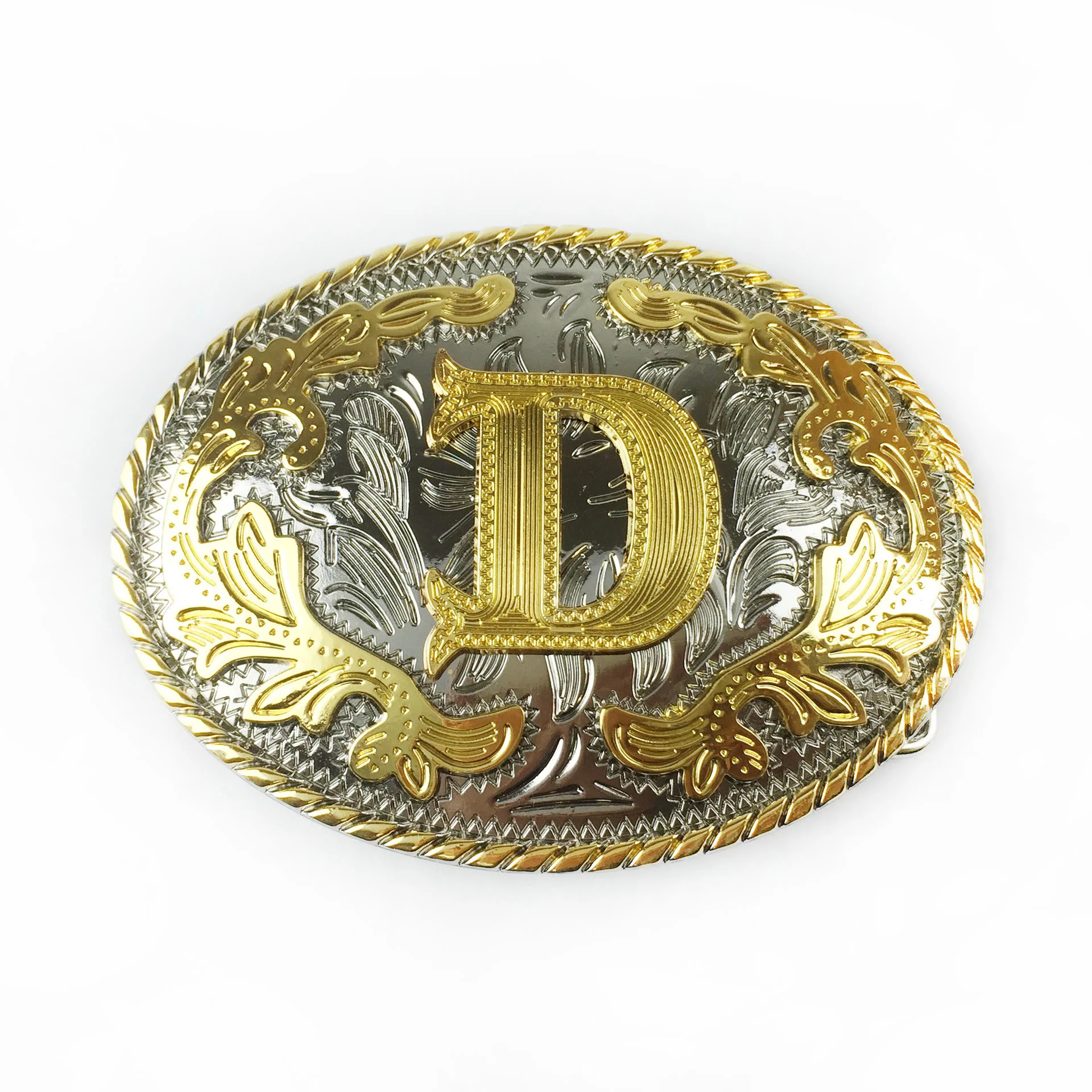 Men's Oval Golden Carved Letter Buckle Leather Belt - Image 12